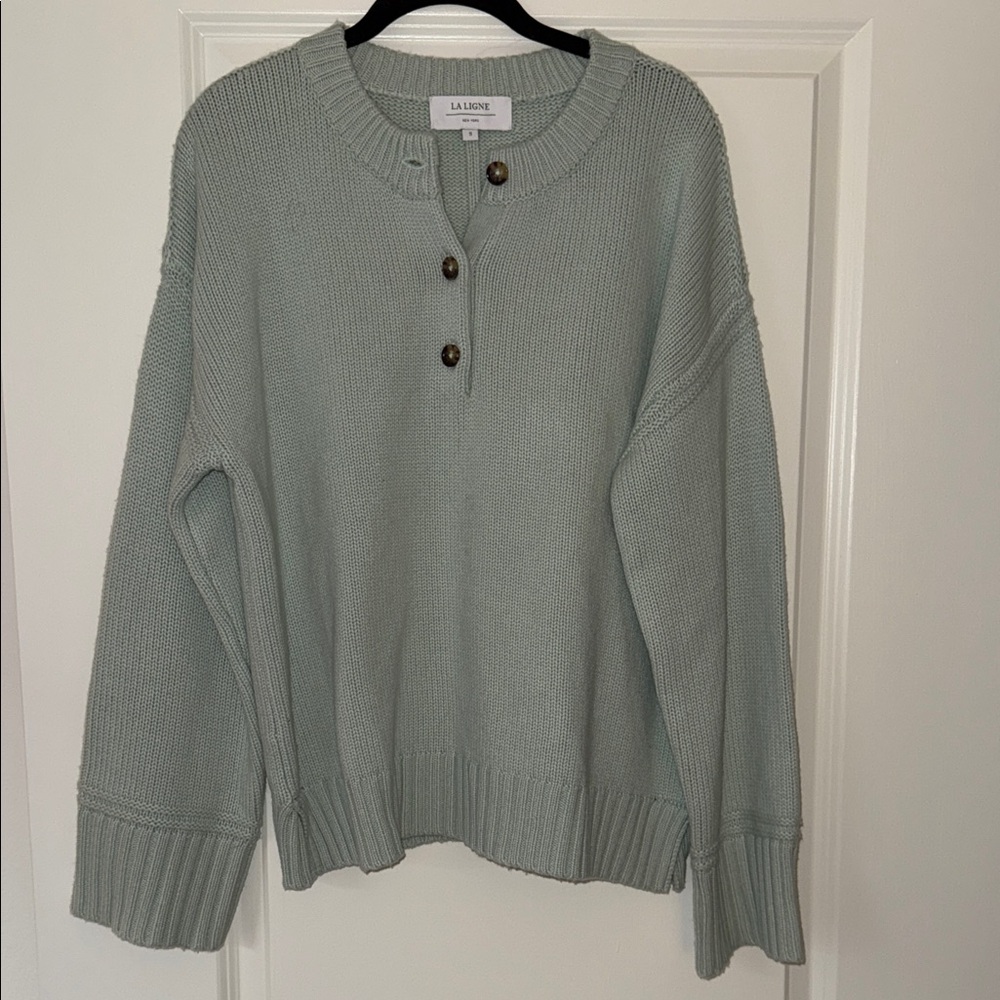 La Ligne 100% Cashmere Women's Crew Neck Sweater in Mint